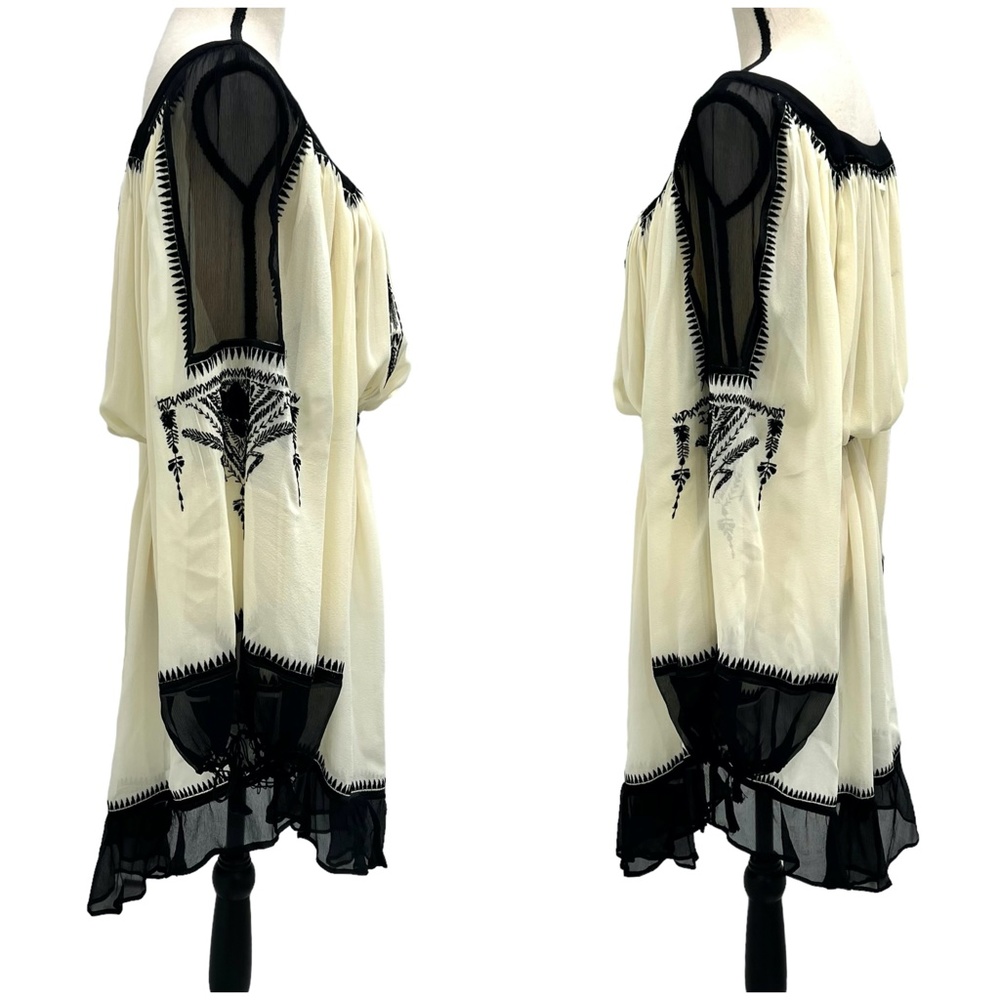 JEAN PAUL GAULTIER SILK CREAM & BLACK EMBROIDERED INSPIRED BY UKRAINE DRESS - Picture 9 of 16